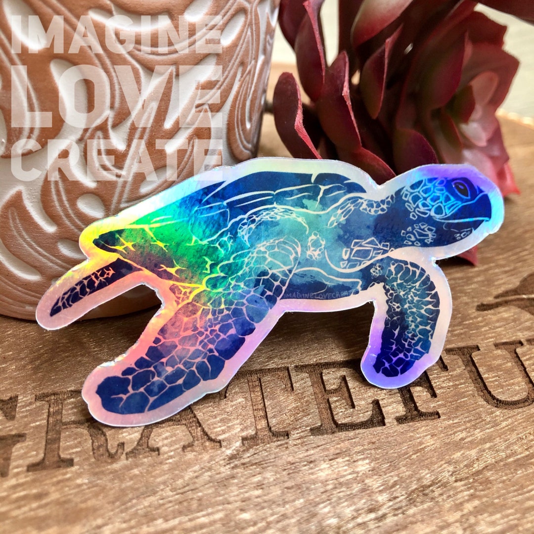 Turtle Sticker-sea Turtle Sticker-vinyl Holographic Sticker ...