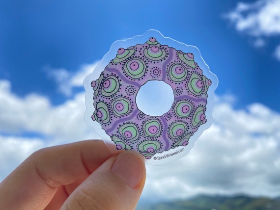 Uni Sea Urchin Shell Clear 2” Vinyl Die Cut Sticker