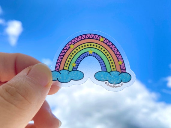 Rainbow Clear 2” Vinyl Die Cut Sticker