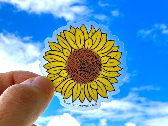 Yellow Sunflower Clear 2” Vinyl Die Cut Sticker