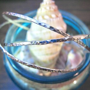 Single 12 Gauge Hammered Stacking Bangle in 14K Gold Filled or Sterling Silver