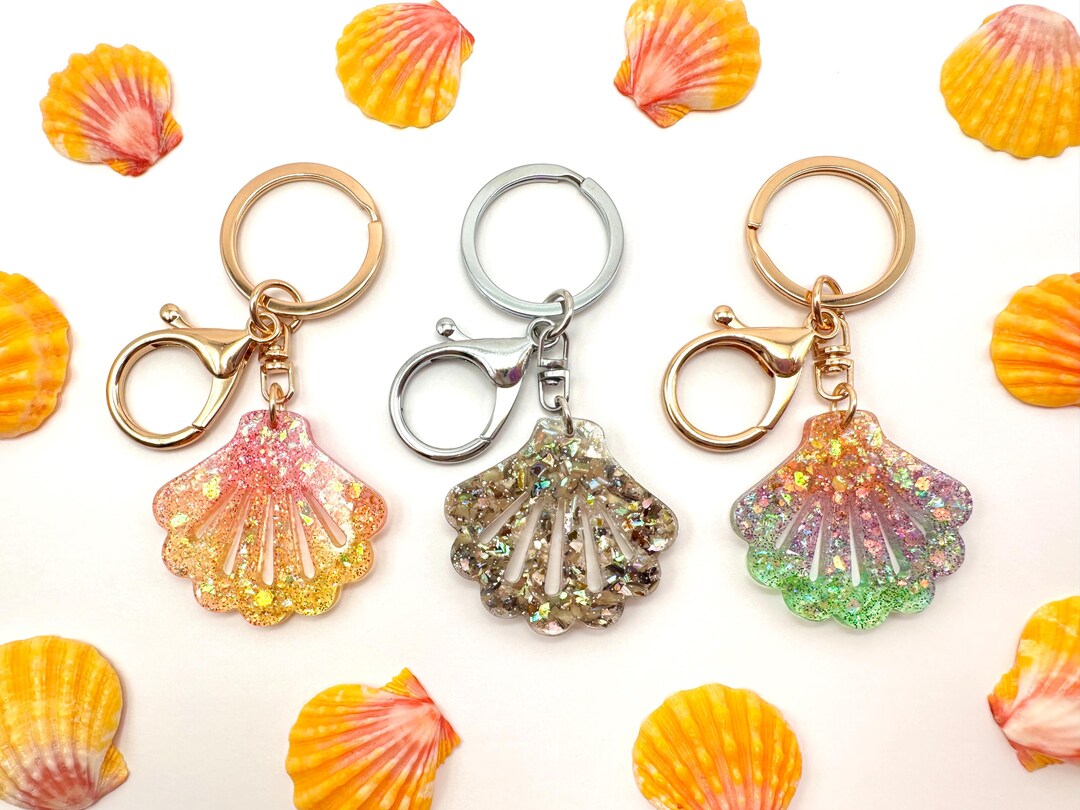 Seashell Resin Keychain - Choose From Sunrise, Moonrise, or Abalone - Etsy