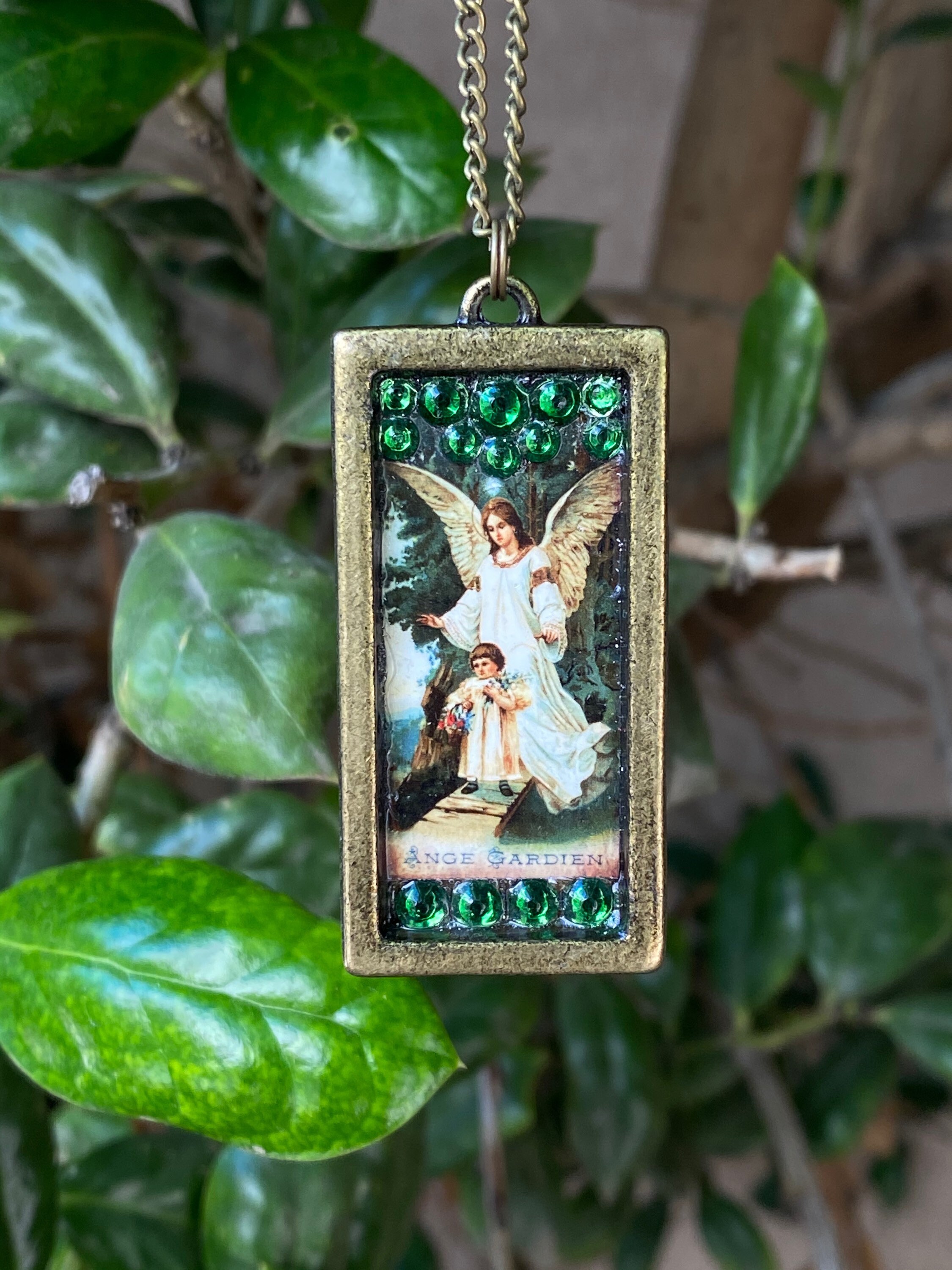 Guardian Angel Necklace Guardian Angel Pendant Catholic Etsy
