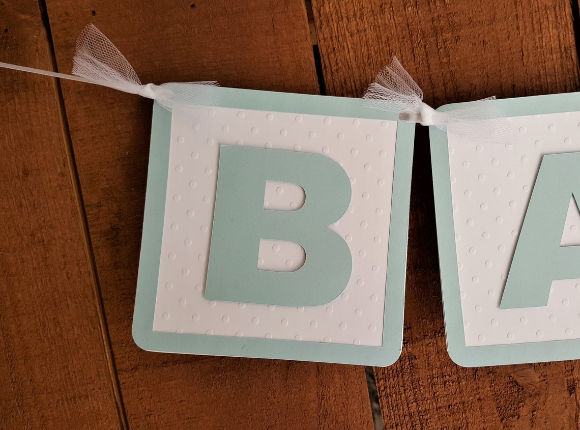 BLUE BABY Blocks Banner Blue Baby Shower Sign Baby Shower Etsy