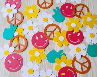 Groovy Confetti, Groovy Confetti, Groovy Party Confetti, Groovy Table Confetti, Hippie Confetti Retro Confetti Hippie Party Decorations