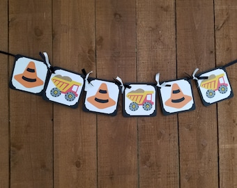 CONSTRUCTION Dump Truck Banner, Dump Truck Banner, Construction Theme Birthday, Photo Prop, Construction Treat Table Decor, Dump Truck Decor