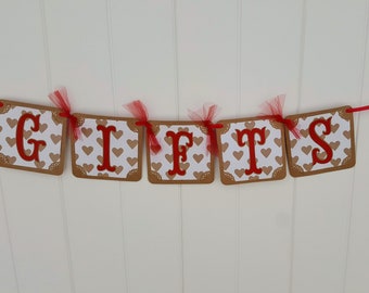 GIFTS WEDDING Banner SIGN, Gifts Banner, Wedding Signs, Wedding Decor, Hearts  Wedding Sign, Rustic Wedding Sign, Gifts Sign, Gifts Banner