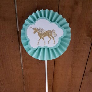 UNICORN PARTY, 5 gold Unicorn Decor, Unicorn Party Decor, Unicorn Rosettes, Unicorn Party Fans, Unicorn Shower Decor, Unicorn Decorations 画像 5