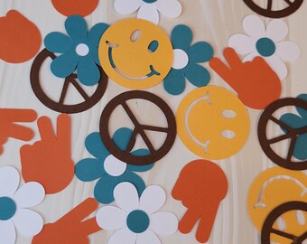 Groovy Confetti, Groovy Confetti, Groovy Party Confetti, Groovy Table Confetti, Hippie Confetti Retro Confetti Hippie Party Decorations