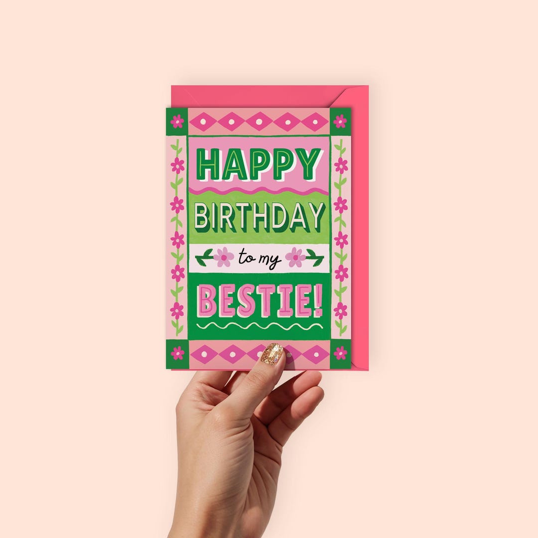 Best Friend Birthday Card | Happy Birthday to My Bestie | Cute ...