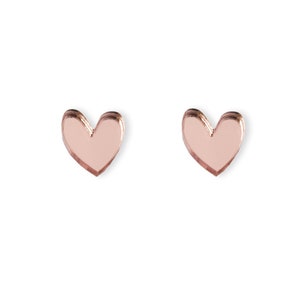 Heart Stud Earrings, Gift for her, Birthday Gift, Minimalist Jewellery, Cute Small Everyday image 3
