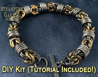 x1 KIT - Orbital Byzantine using SQUARE and Round Titanium - Grade 2 Ti - 16swg - Bracelet or Necklace Kit!