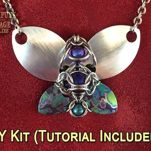 x2 KITS - Fractal Butterfly Pendant - Tutorial is included with every kit - Titanium, Aluminum, and Stainless Mix