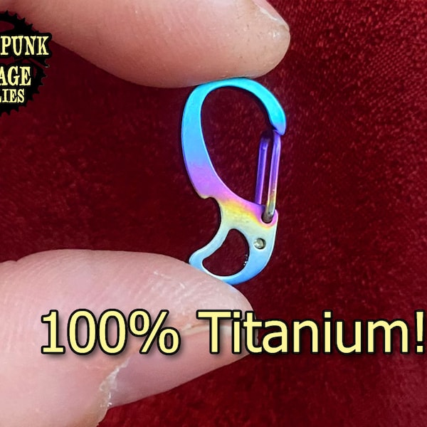 Titanium "tribal" gate clips - Smooth spring action - solid titanium - even the spring!