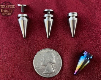 Spikes - TITANIUM or 304 Grade Stainless STEEL Screw-Back Spikes - Hypo Allergenic - Custom Chainmaille Jewelry Supplies