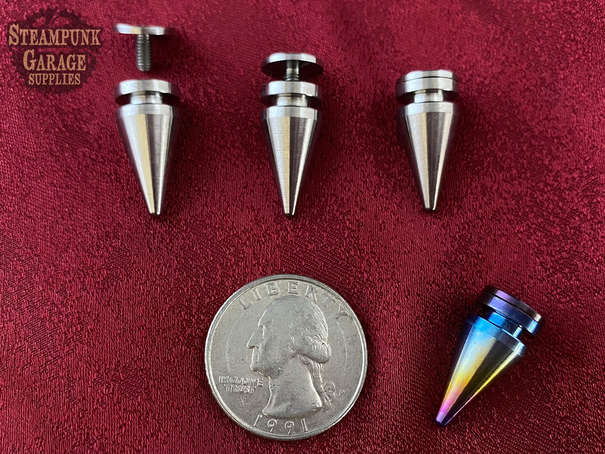 Spikes - TITANIUM or 304 Grade Stainless STEEL Screw-back Spikes
