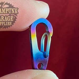 Titanium CLASPS - Pure Titanium Heavy Duty Gate Clips - Grade 2 Anodized Titanium - Carabiner - Mini Clip - Spring Clasp