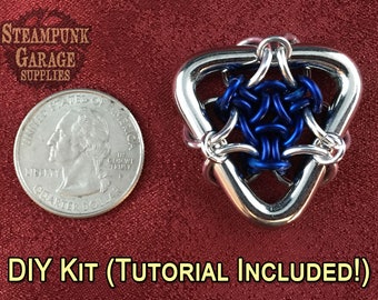 x1 KIT - Hex Capacitor Pendant - Tutorial included with every kit!  Flux Capacitor Aluminum or Steel