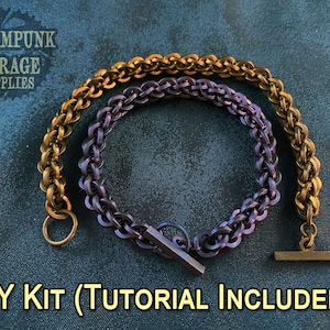x1 KIT - JPL3 met VIERKANTE titanium ringetjes - 16 swg Grad 2 - armband- of kettingset! - Aangepaste Chainmaille-sieradenbenodigdheden