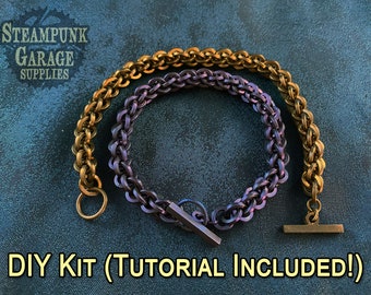 x1 KIT - JPL3 using SQUARE Ti Rings - Titanium Jump Rings - Grade 2 - 16swg - Bracelet or Necklace Kit! Jens Pind Linkage