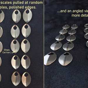 PREMIUM Stainless scales for making scalemaille and chainmaille Jewelry THREE Sizes 304 grade stainless steel image 9