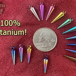 Spikes (x10) TITANIUM - Grade 2 - Solid Cones STRONG!!! - Anodized - Multi Color - Custom Chainmaille Jewelry Supplies