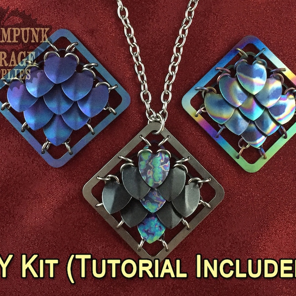 x1 KIT - DragonPatch - Tutorial Included w/ Every Kit! Stainless Steel & Titanium - Custom Chainmaille Scalemaille Jewelry Supplies