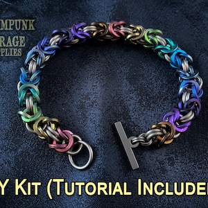 x1 KIT - Byzantine using SQUARE Ti Rings - Titanium Jump Rings - Grade 2 - 16swg - Earrings, Bracelet, or Necklace Kit!