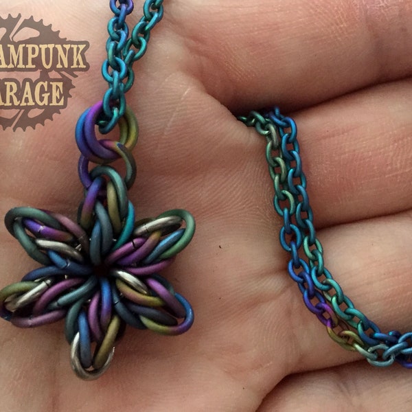 X1 KIT - Titanium Stan Star 6 - Kit und Tutorial inklusive! Originelles Chainmaille Design