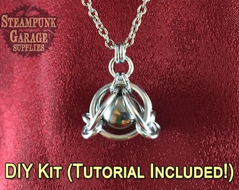x3 KIT - Carriage Pod Pendant w/ Tutorial - Your choice of Aluminum, Stainless Steel or Titanium! - Custom Chainmaille Jewelry Supplies