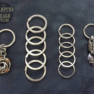 x10 BEEFY Split Keyrings - 304 Stainless Steel 1.25" Across - Excellent for Keychains - Custom Chainmaille Jewelry Supplies
