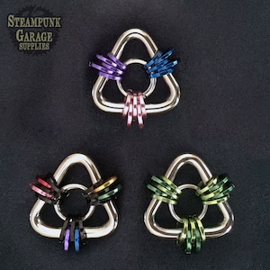 x1 KIT - Tribal Triangle Kit w/ Tutorial - Steampunk Garage Original Design! - Star Trek inspired - Custom Chainmaille Jewelry Supplies