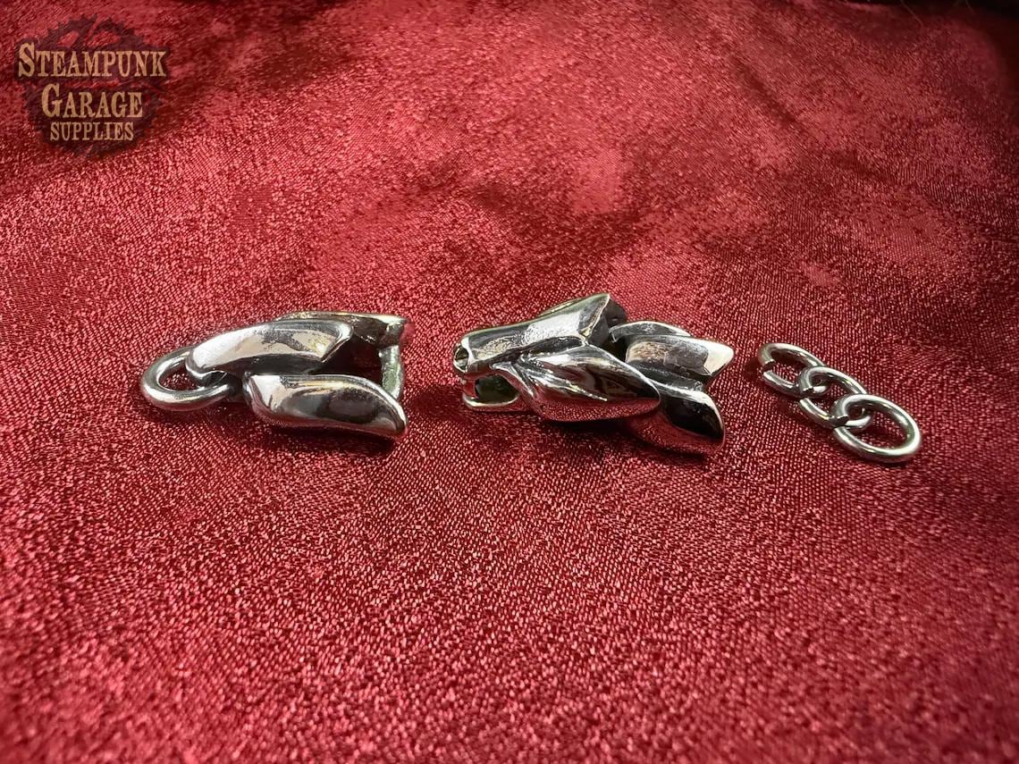 PRE-ORDER - Dragon Head Steel Clasp - Solid Stainless Steel Spring