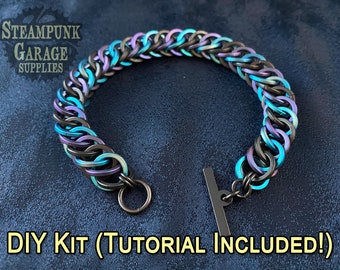 x1 KIT - HP 4in1 using SQUARE Ti Rings - Titanium Jump Rings - Grade 2 - 16swg - Bracelet or Necklace Kit! HalfPersian