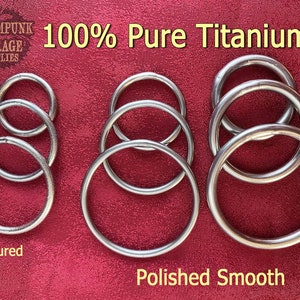 x1 TITANIUM Welded O-Ring - PURE TITANIUM - Commercially Pure and Unalloyed - Allergy Free Grade 1! - Custom Chainmaille Jewelry Supplies