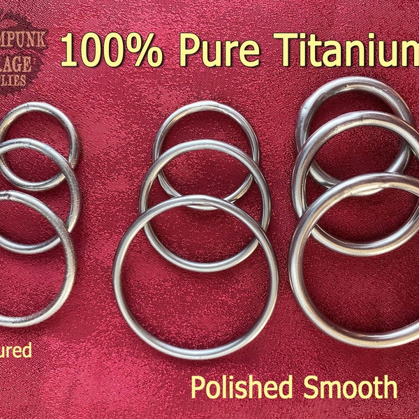 x1 TITANIUM Welded O-Ring - PURE TITANIUM - Commercially Pure & Unalloyed - Allergy Free Grade 1! - Custom Chainmaille Jewelry Supplies