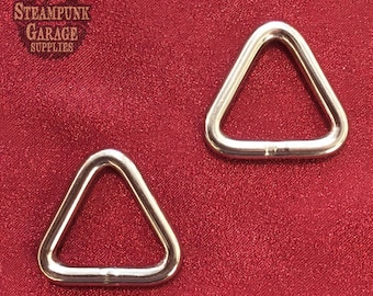 x2 Triangle Welded Rings - Solid 316 Marina Grade Stainless Steel!  (NOT plated) - Custom Chainmaille Jewelry Supplies