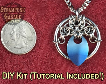 x1 KIT - Oracle Pendant w/ Tutorial - Stainless Steel ONLY - Custom Chainmaille Scalemaille Jewelry Supplies