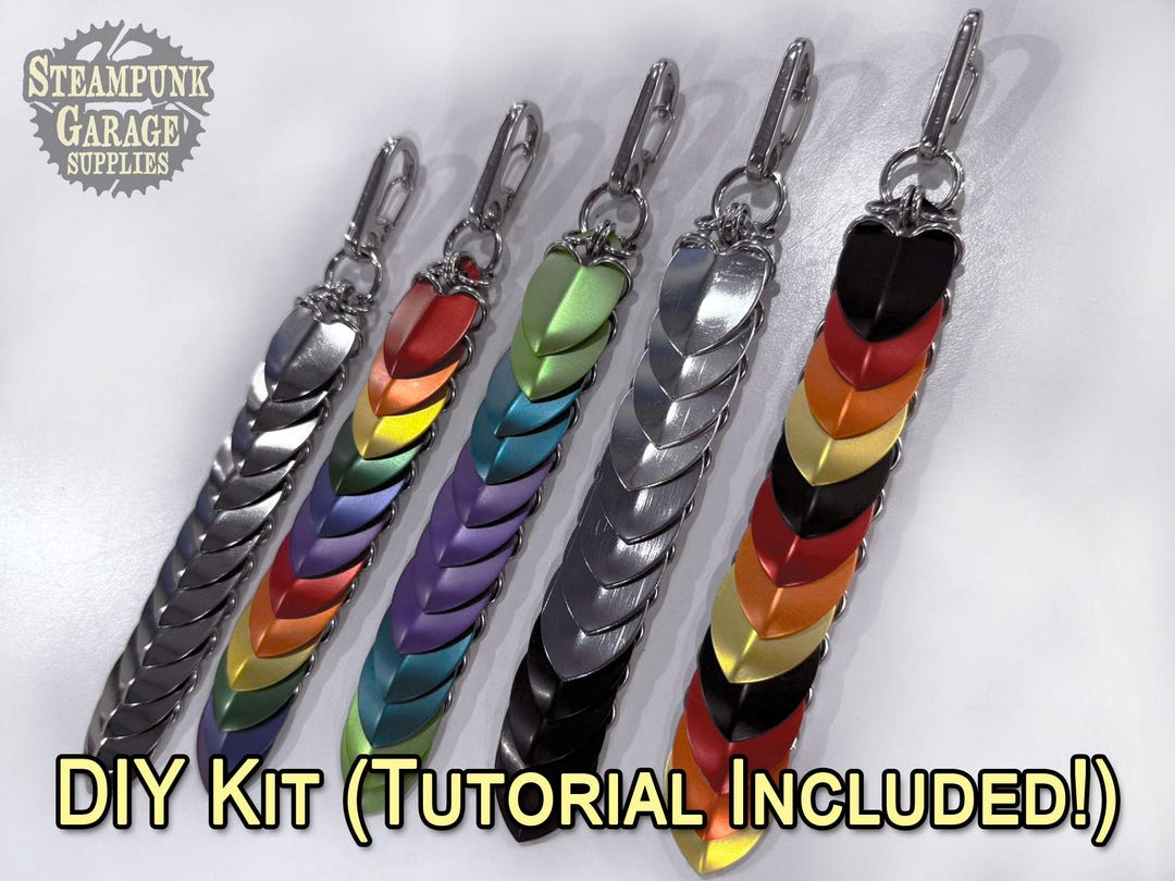 Keychain Fob Kit X2 Kits - Scalemaille Rattlesnake Keychain Fob - Zipper Pull - Fidget ...