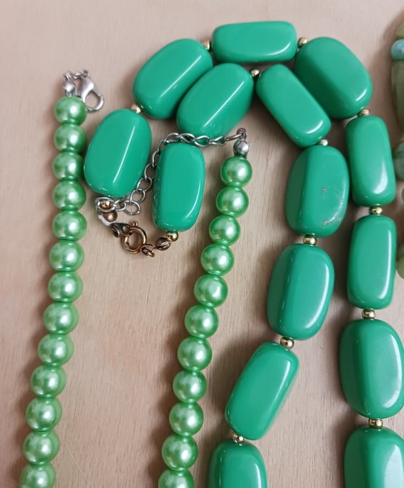 Destash Green Beaded Necklace Lot - image 9
