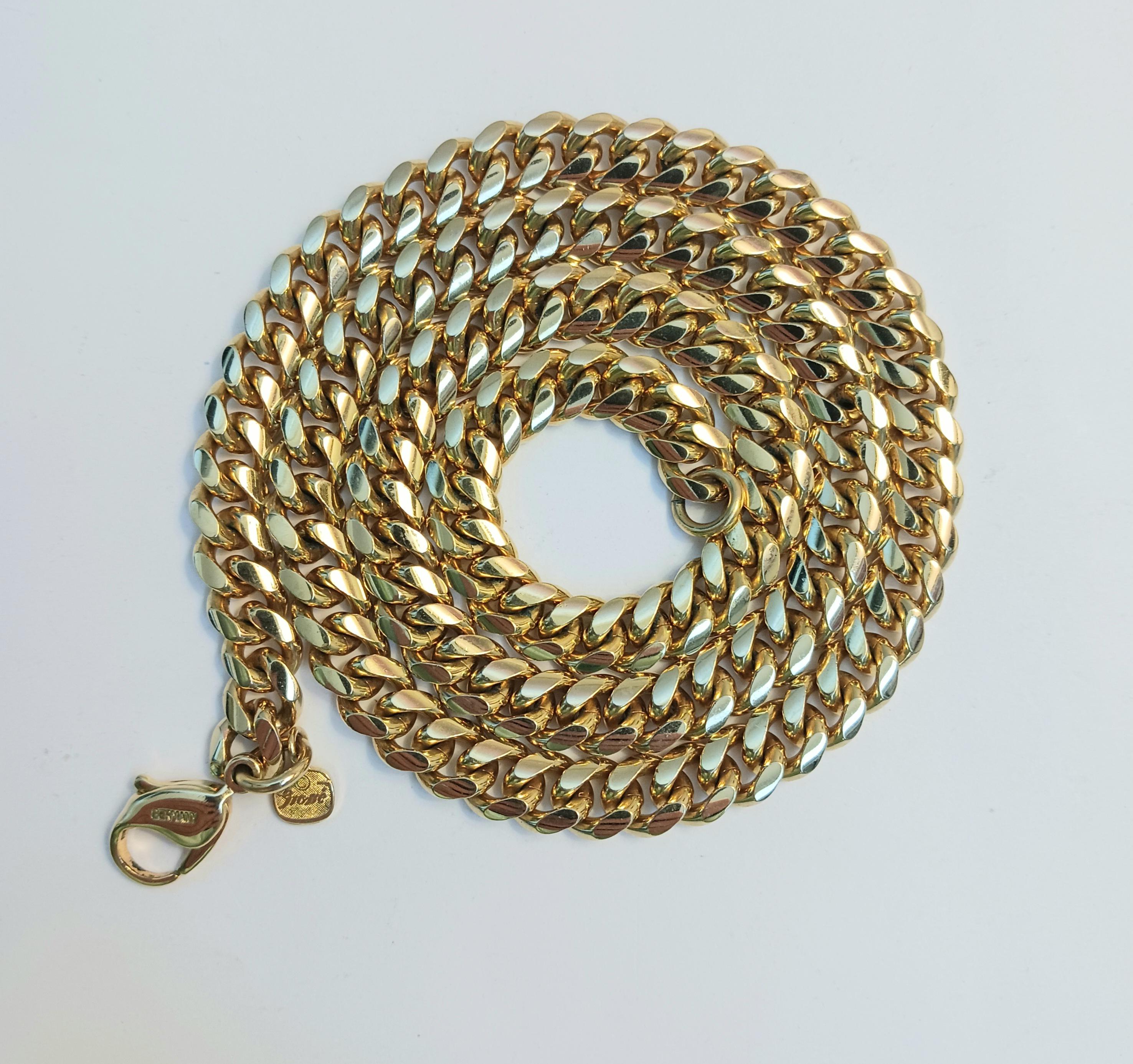 Lym Chain Vintage Grosse Cuban Link Gold Tone Chain Necklace Signed Germany - Etsy