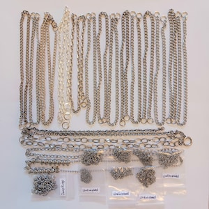 Destash Silver Chain Link for Jewelry Making Crafts Finished Unfinished