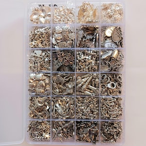 1.5lb Destash Silver Tone Charms Lot