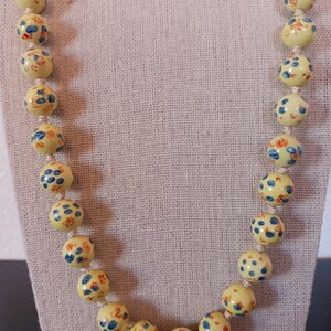 Rare Yellow Chinese Porcelain Beaded Necklace *Read Description* imagen 10