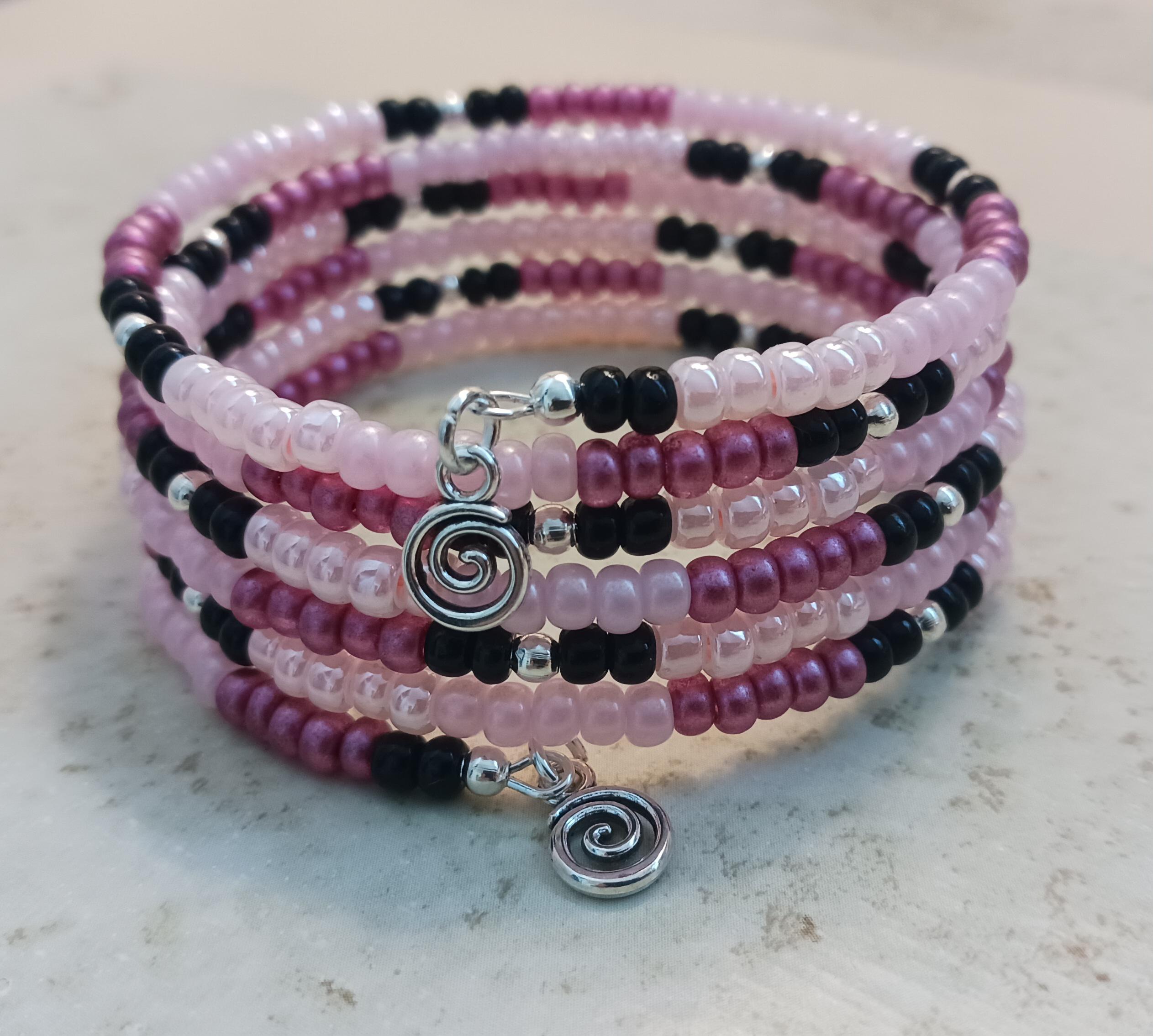 Y/Project Spiral Beaded Bracelet Light Pink