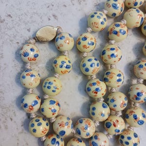 Rare Yellow Chinese Porcelain Beaded Necklace *Read Description* imagen 8