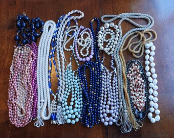 22pc Vintage Bead Necklace Lot