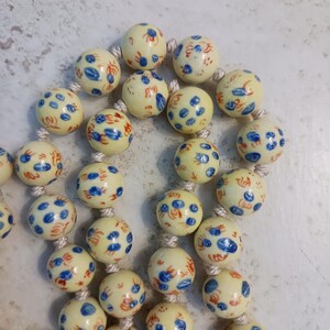 Rare Yellow Chinese Porcelain Beaded Necklace *Read Description* imagen 7