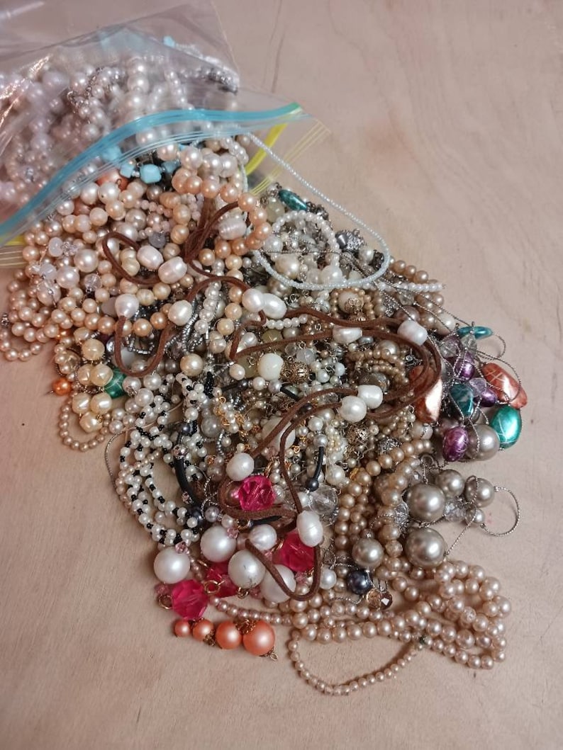 2lb Destash Broken Junk Repair Faux Pearl Jewelry Lot 11I Etsy