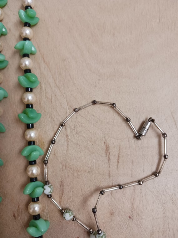 Destash Green Beaded Necklace Lot - image 6
